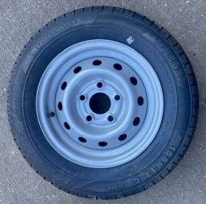 155x13 wheel and tyre 5x112pcd RATED at 500kg