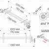 AXLE 600KG GROSS UNBRAKED 4X4PCD 1360ohf 750mbc angle iron mounting brackets 792mm between angle iron