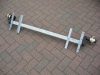 AXLE 600KG GROSS UNBRAKED 4X4PCD 1360ohf 750mbc angle iron mounting brackets 792mm between angle iron