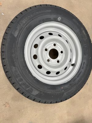 165x13 8ply wheel and tyre 5x112pcd  load per wheel 670KG